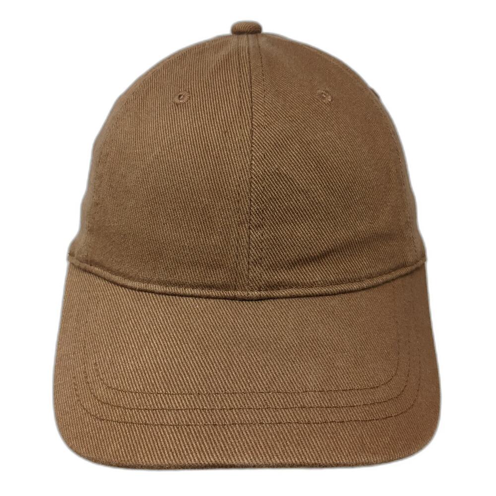 J.Crew Baseball Cap Brown One Size Leather Strapback Hat Cotton 6-Panel Solid